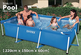 �ƒ�p��^�r�j�[���v�[���˒����`�t���[���v�[�� - INTEX�А� �t���[���v�[���{�� 220cm x 150cm x 60cm